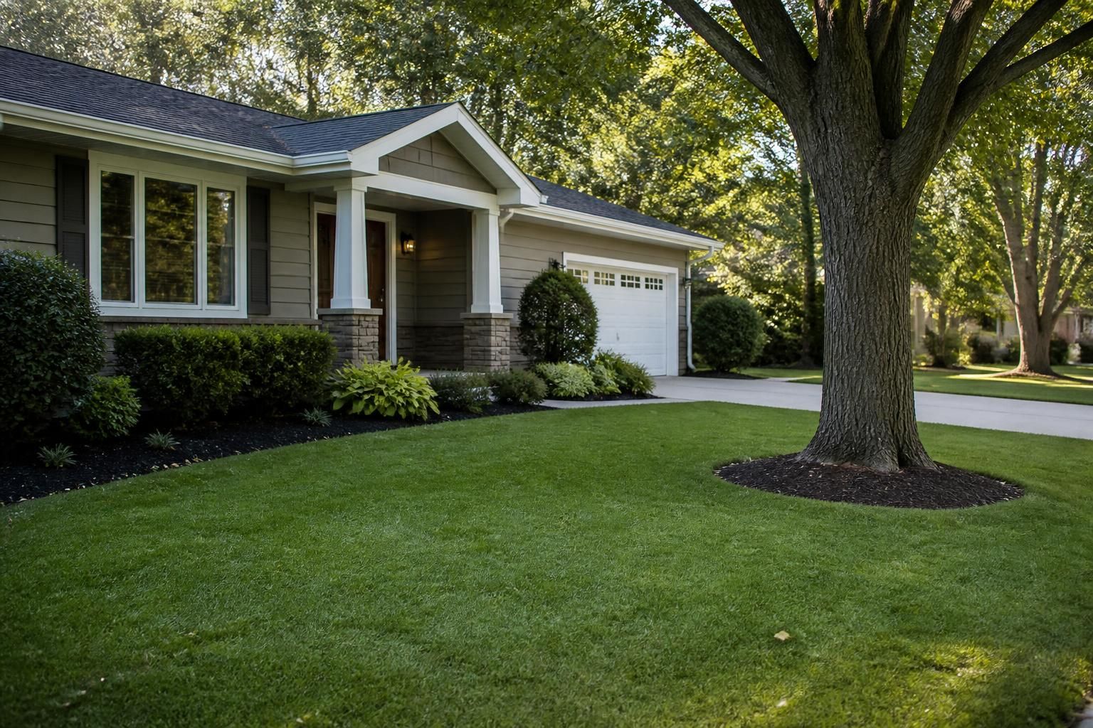 Clean yard restored after storm damage cleanup